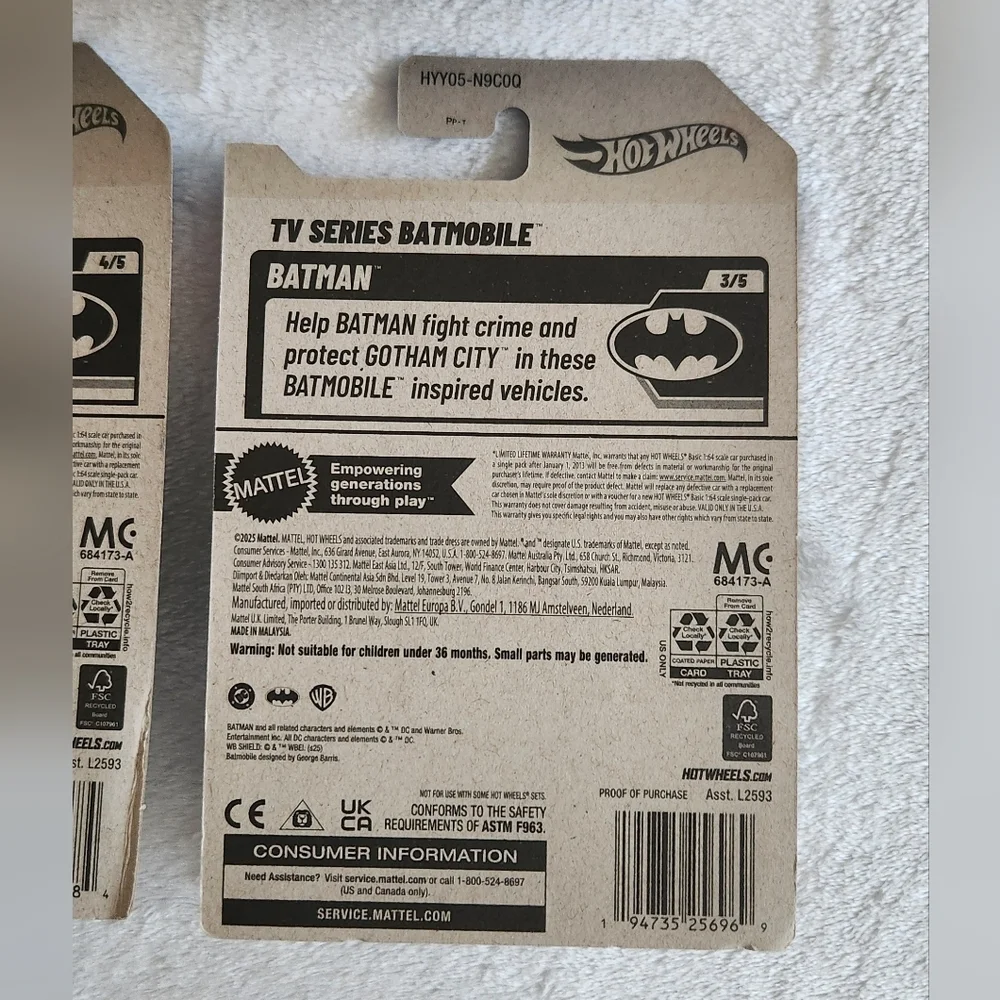 🦇🚗Hot Wheels Batman Batmobile Set – 4 Cars – TV & Movie Versions – NWT